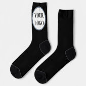 Gepersonaliseerde Mannen geschenken Zwart-wit LOGO Sokken (Links)
