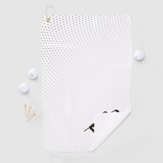 Gepersonaliseerde Mannen Gifts Golfer LOGO Zwart & Golfhanddoek (Insitu)