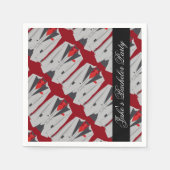 Gepersonaliseerde Mannen Gray Suit & Red Stropdas Servetten (Voorkant)