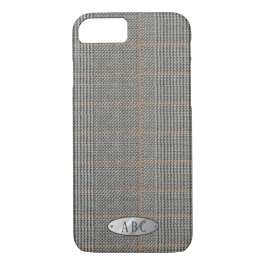 Gepersonaliseerde Mannen grijze tweed look Phoneca Case-Mate iPhone Case (Achterkant)