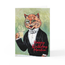 Gepersonaliseerde Mannen Louis Wain Cat Verjaardag