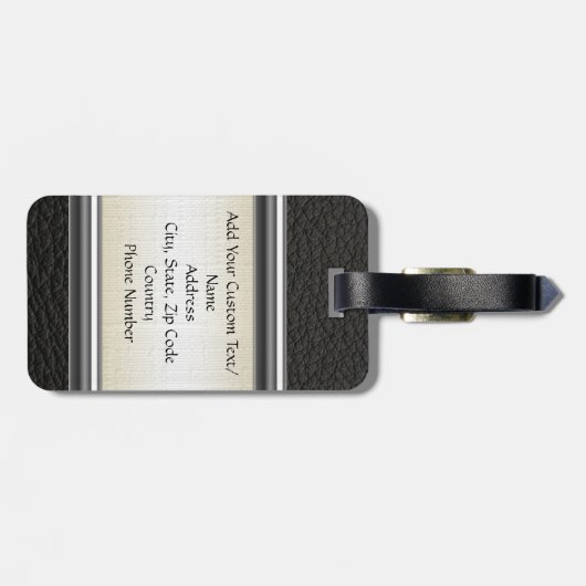 Gepersonaliseerde Mannen met drie letters Bagagelabel (Achterkant horizontaal)