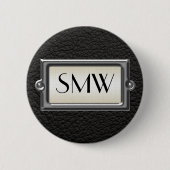 Gepersonaliseerde Mannen met drie letters Ronde Button 5,7 Cm (Voorkant)