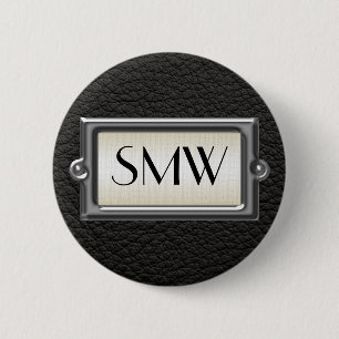 Gepersonaliseerde Mannen met drie letters Ronde Button 5,7 Cm