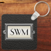 Gepersonaliseerde Mannen met drie letters Sleutelhanger (Achterkant)