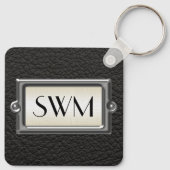 Gepersonaliseerde Mannen met drie letters Sleutelhanger (Achterkant)