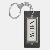 Gepersonaliseerde Mannen met drie letters Sleutelhanger (Voorkant Links)
