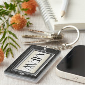 Gepersonaliseerde Mannen met drie letters Sleutelhanger (Voorkant Rechts)