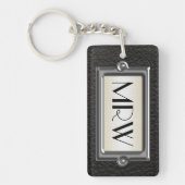 Gepersonaliseerde Mannen met drie letters Sleutelhanger (Voorkant)