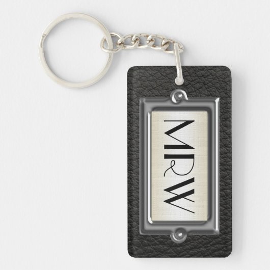 Gepersonaliseerde Mannen met drie letters Sleutelhanger (Voorkant)