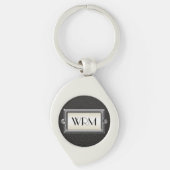 Gepersonaliseerde Mannen met drie letters Sleutelhanger (Voorkant)