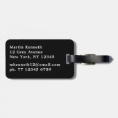 Gepersonaliseerde Mannen Monogram zwart-wit Bagagelabel (Achterkant horizontaal)