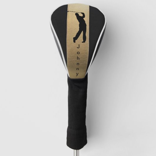Gepersonaliseerde Mannen Silhouet Driver Golf Head Golfheadcover (Voorkant)