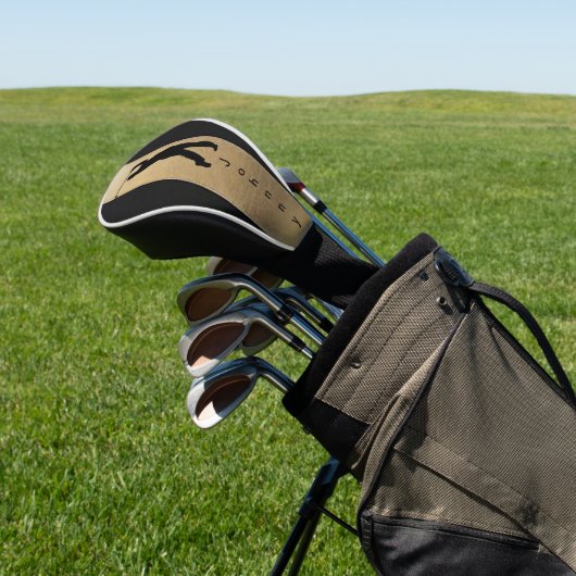 Gepersonaliseerde Mannen Silhouet Driver Golf Head Golfheadcover (Insitu)