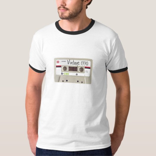 Gepersonaliseerde Mannen van het Cassettebandje v T-shirt (Voorkant)