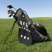 Gepersonaliseerde Mannen zwart-wit monogram Golfhanddoek (Groen)