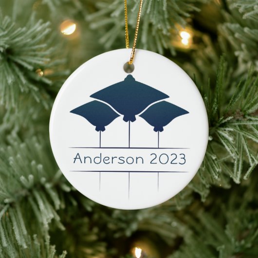 Gepersonaliseerde Manta Ray Kerstvakantie Keramisch Ornament (Boom)