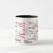 gepersonaliseerde manuscript rode zwarte namen typ mok (Midden)