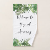 Gepersonaliseerde manuscripttekst Tropisch groen e Bad Handdoek (Handdoek)
