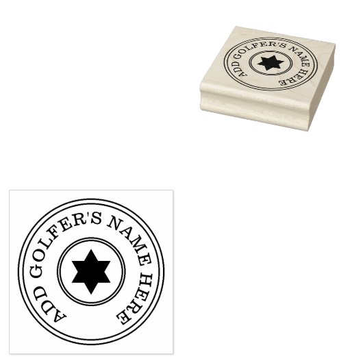 Gepersonaliseerde Maple Wood Golf Ball Stamp Rubberstempel (Gestempeld)