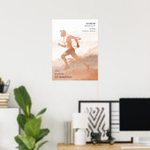 Gepersonaliseerde Marathon Race Runner Gift Poster (Thuiskantoor)