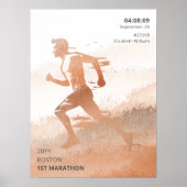Gepersonaliseerde Marathon Race Runner Gift Poster (Voorkant)