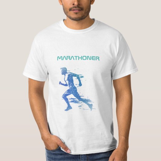 Gepersonaliseerde Marathon Runner Gift T-shirt (Voorkant)