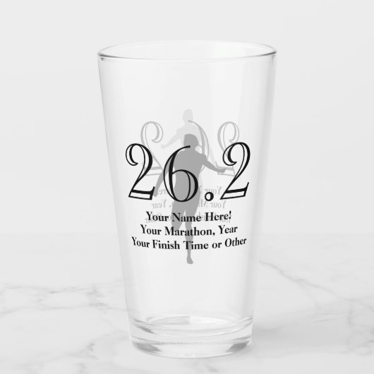 Gepersonaliseerde marathonloper 26.2 Keepasermedai Glas (Achterkant)