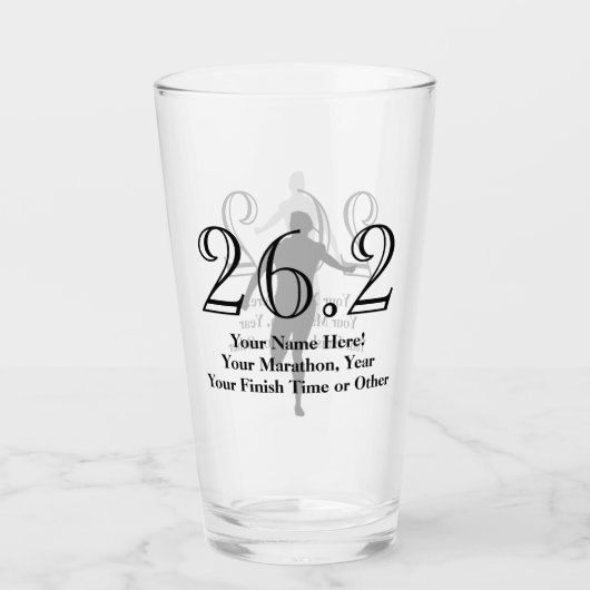 Gepersonaliseerde marathonloper 26.2 Keepasermedai Glas (Voorkant)