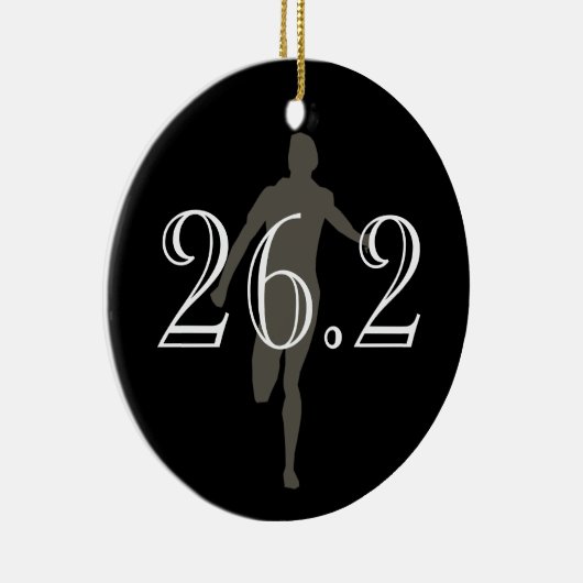 Gepersonaliseerde marathonloper 26.2 Keepasoed Bla Keramisch Ornament (Rechts)