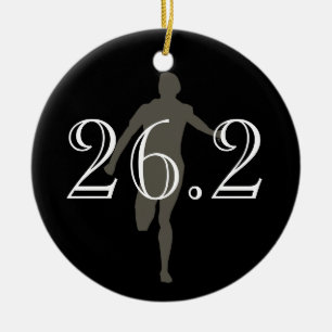 Gepersonaliseerde marathonloper 26.2 Keepasoed Bla Keramisch Ornament