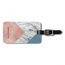 Gepersonaliseerde Marble Faux Roos Goud Blauw