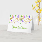 gepersonaliseerde mardi gras carnaval confetti ple kaart (Gele Bloem)