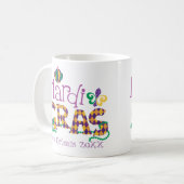 Gepersonaliseerde Mardi Gras Koffiemok (Voorkant links)