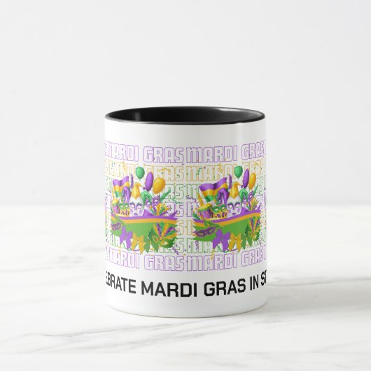 Gepersonaliseerde MARDI GRAS Masquerade Banner Mok (Midden)