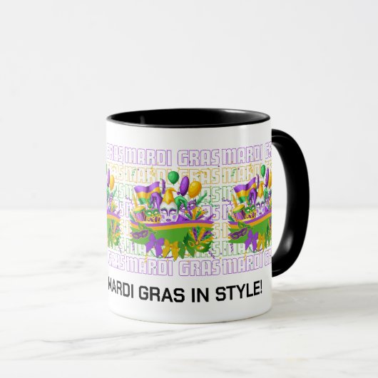 Gepersonaliseerde MARDI GRAS Masquerade Banner Mok (Voorkant rechts)