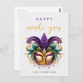 Gepersonaliseerde Mardi Gras Masquerade Business Briefkaart (Voorkant / Achterkant)