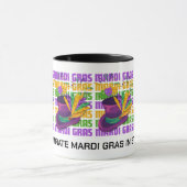 Gepersonaliseerde MARDI GRAS Top Hat Veren Mok (Midden)