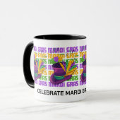 Gepersonaliseerde MARDI GRAS Top Hat Veren Mok (Voorkant links)