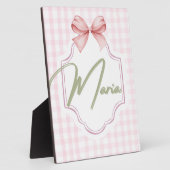 Gepersonaliseerde Maria Baby Meisje Kwekerij Bow & Fotoplaat (Zijkant)