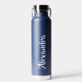 Gepersonaliseerde Marine Blauw Roestvrij Staal Waterfles (Voorkant)