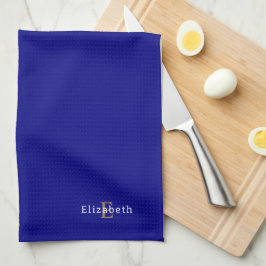 Gepersonaliseerde Marine Blauwe Keuken Handdoek