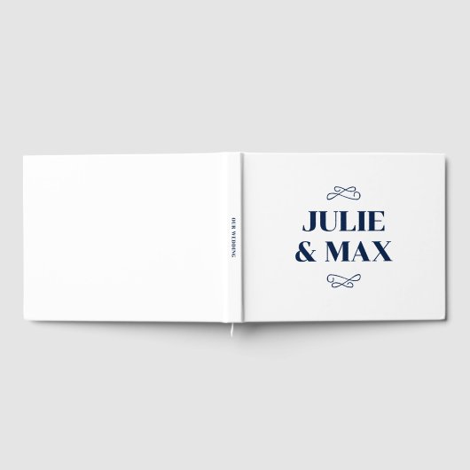 Gepersonaliseerde marine bloeien bruiloft gastenboek (Volledig)