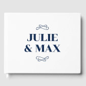 Gepersonaliseerde marine bloeien bruiloft gastenboek (Voorkant)