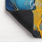 Gepersonaliseerde marine en gouden alcohol inkt vl muismat (Hoek)