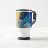 Gepersonaliseerde marine en gouden alcohol inkt vl reisbeker (Voorkant rechts)