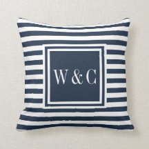 Gepersonaliseerde marine en witte monogram