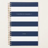 Gepersonaliseerde marine en witte streep planner (Voorkant)