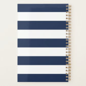 Gepersonaliseerde marine en witte streep planner (Achterkant)