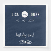 Gepersonaliseerde marine moderne bruiloft servette servetten (Voorkant)